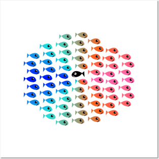 BE DIFFERENT BLACK FISH Posters and Art